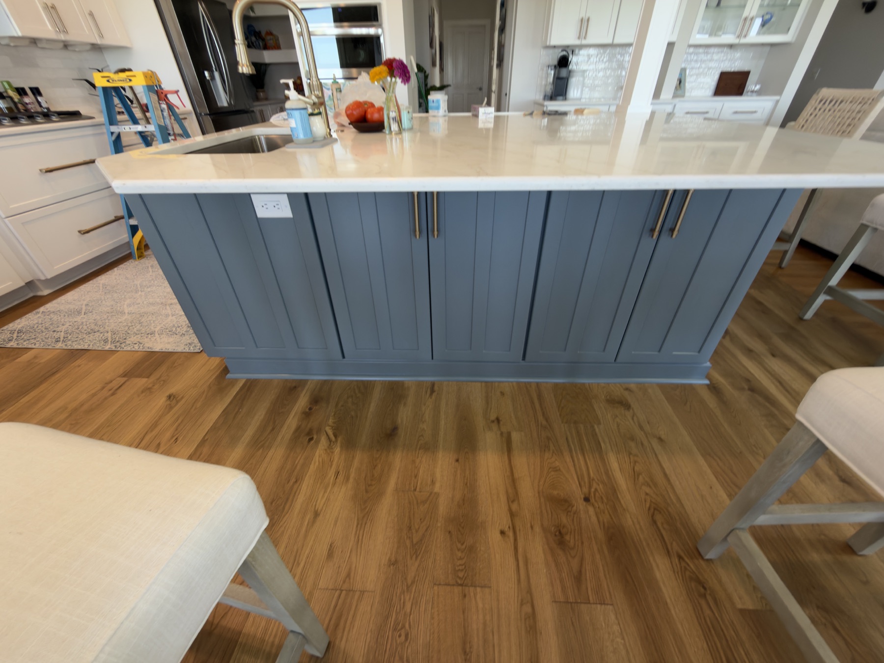 Blue kitchen island improvement