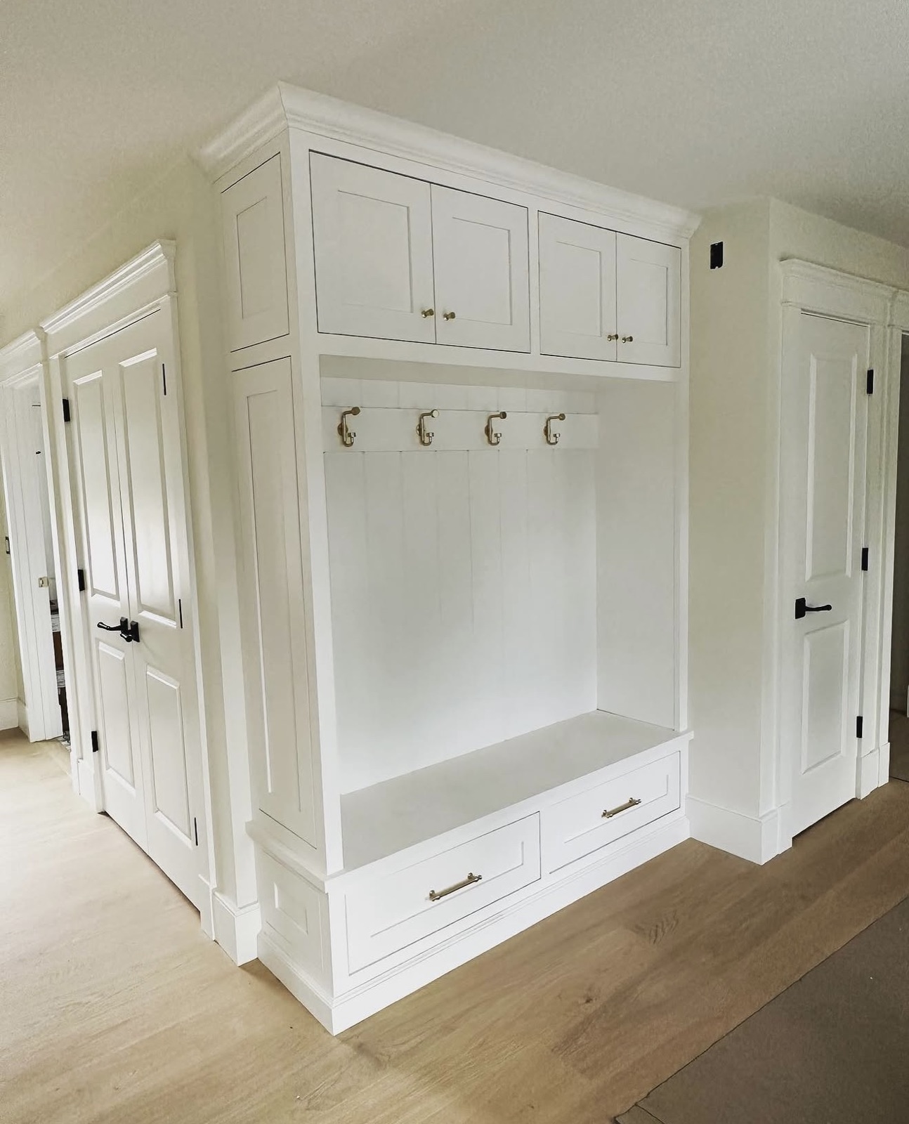 Custom mudroom storage installation