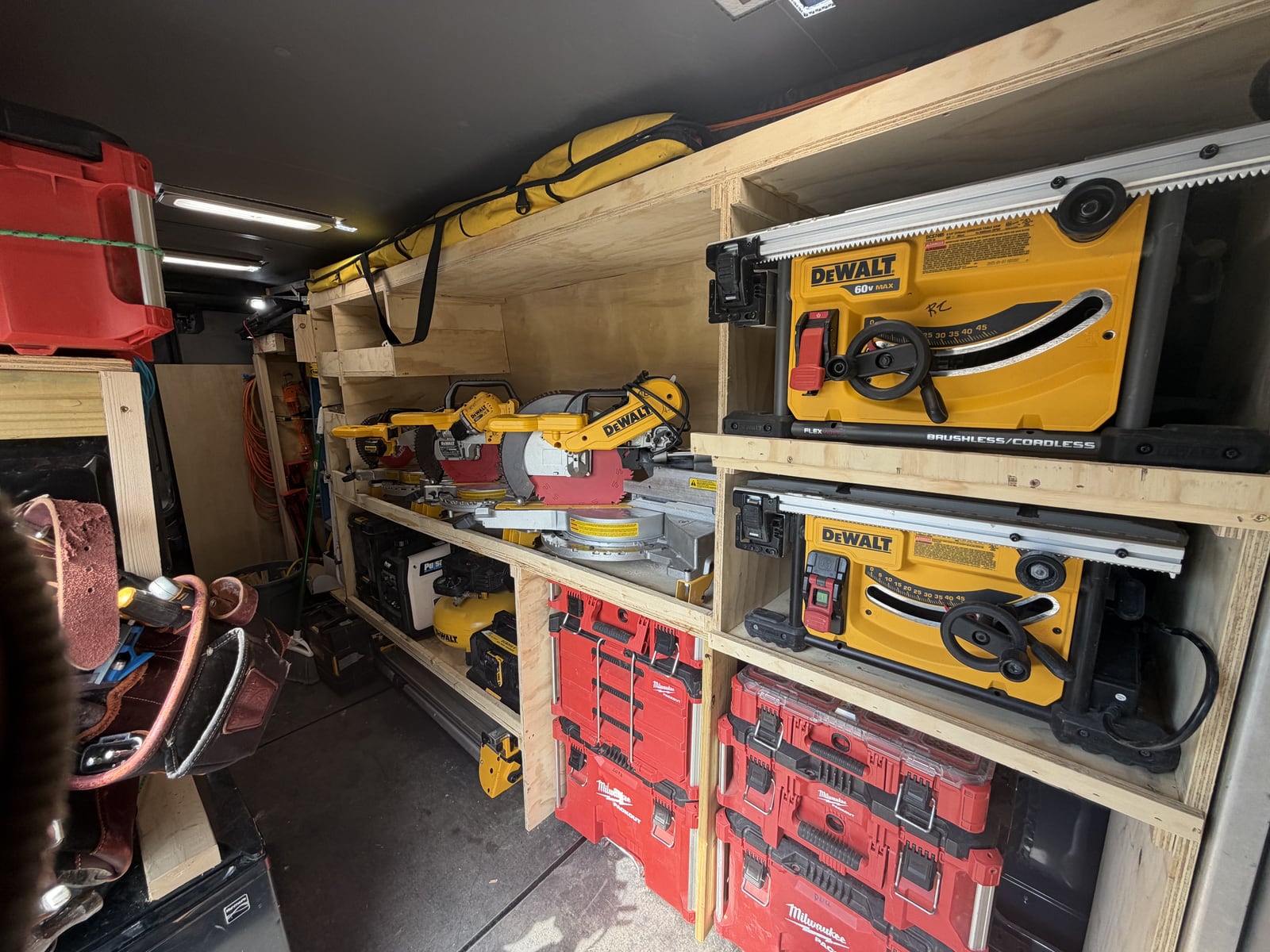 Professional tools neatly organized inside the CRR Home Solutions van