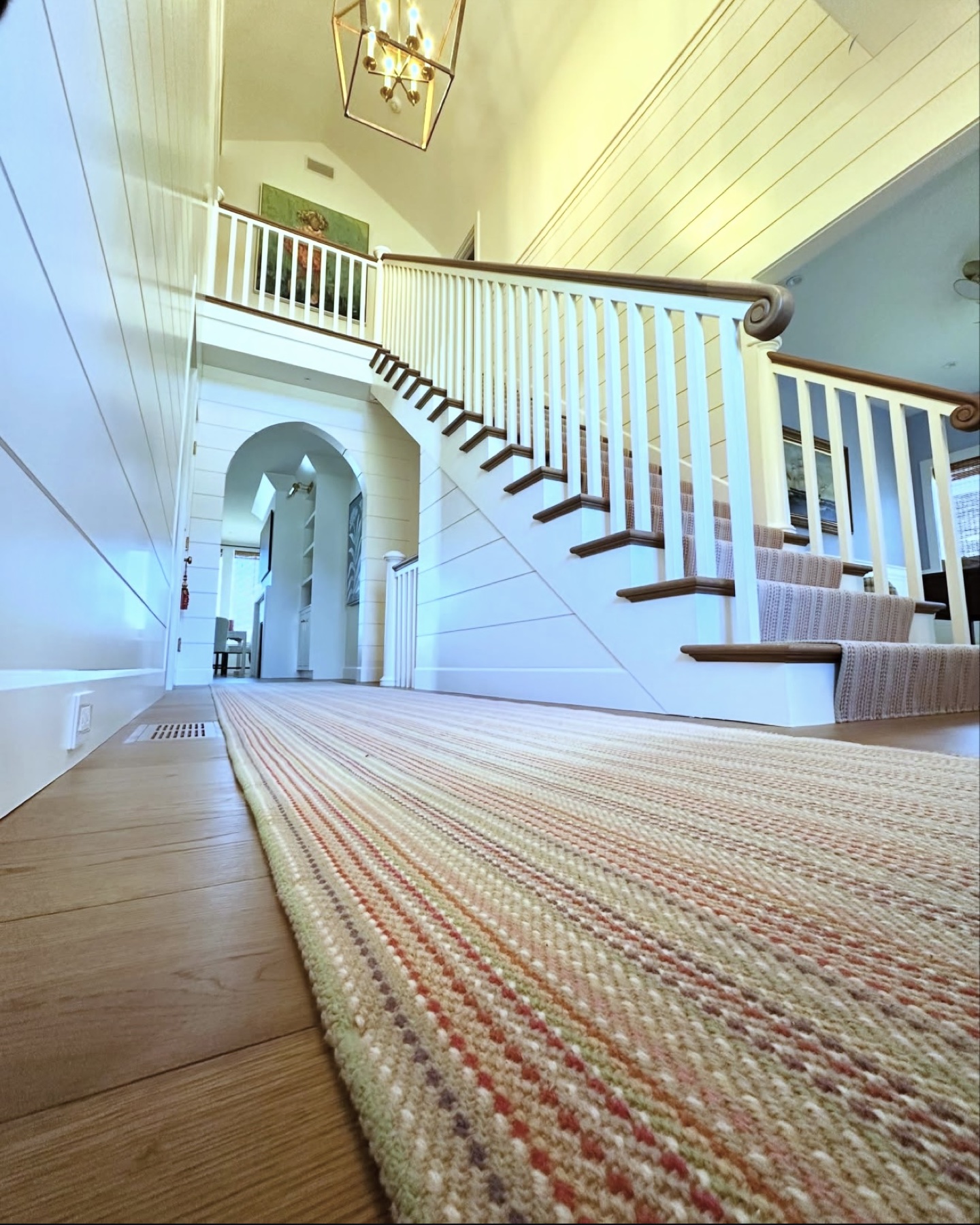 Detailed home improvement and staircase craftsmanship